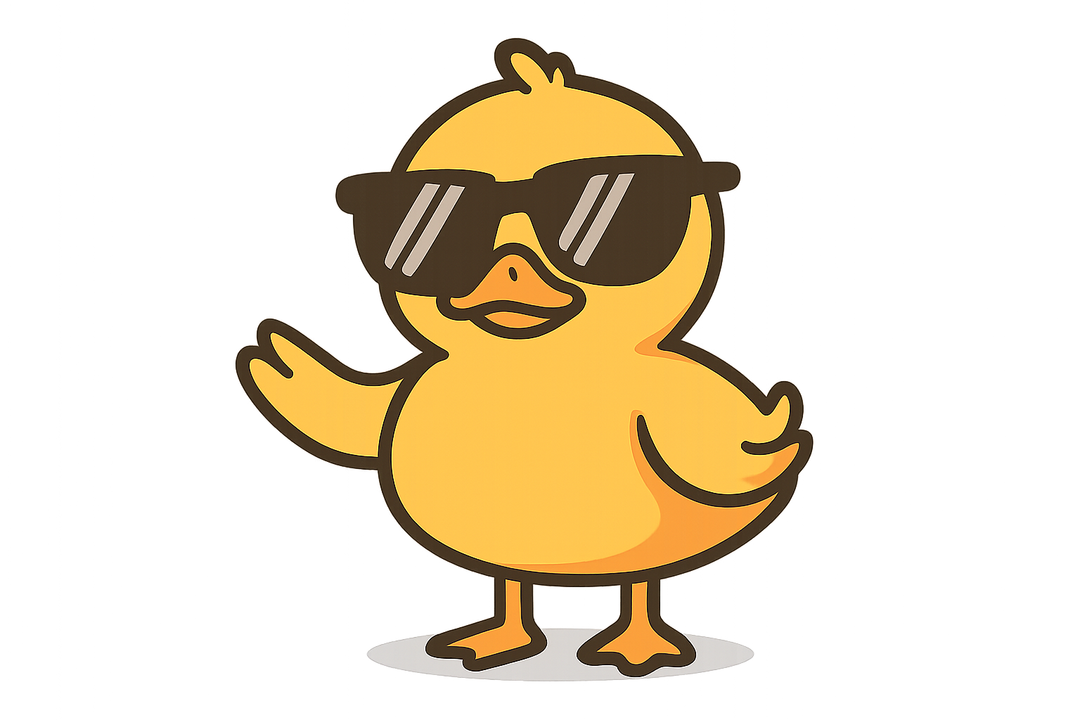 Ducksy mascot waving